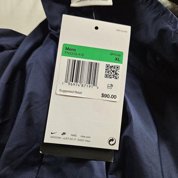 Nike Loose Fit Navy Snap Front Slick Jacket FN3316 410 Men's Size XLarge - Picture 7 of 9